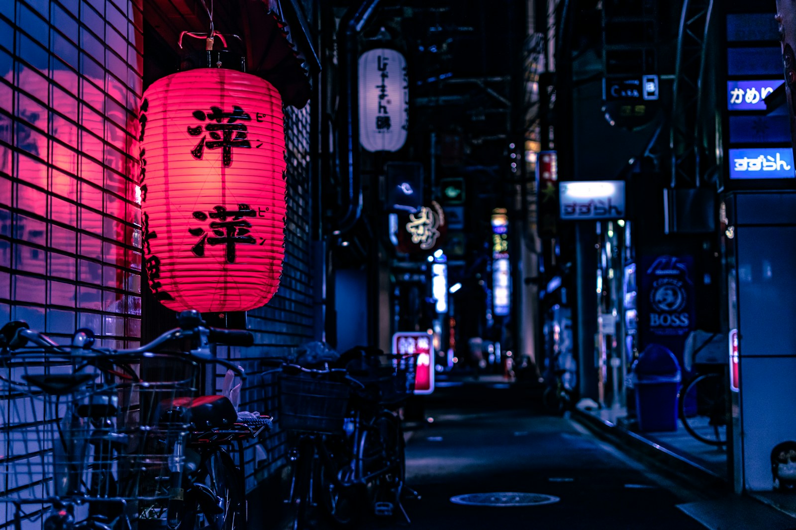 Calle japonesa iluminada